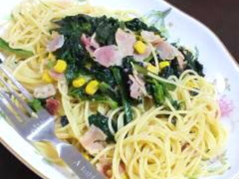 みんな大好き★ほうれん草＆ベーコンの和風パスタ